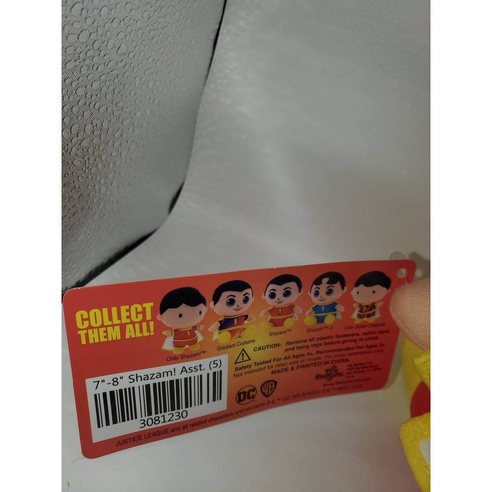 DC Comics Shazam Chibi Plush Toy Factory Red Superhero Stuffed Animal 7.5 Inch - Picture 5 of 7